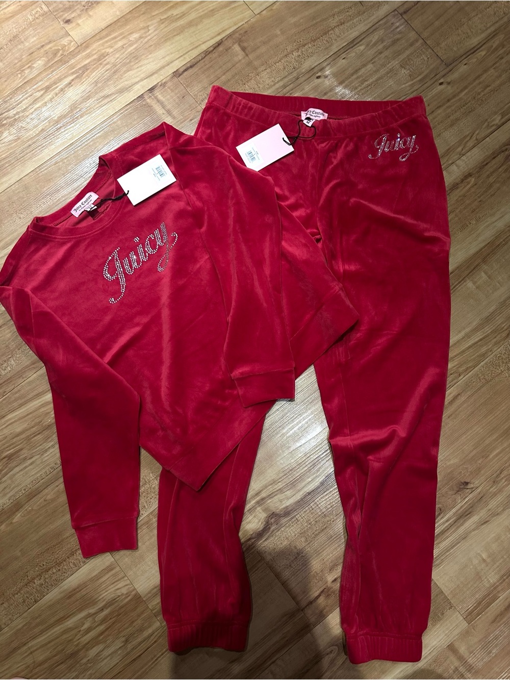 Juicy Couture Red Velour Pajama Set